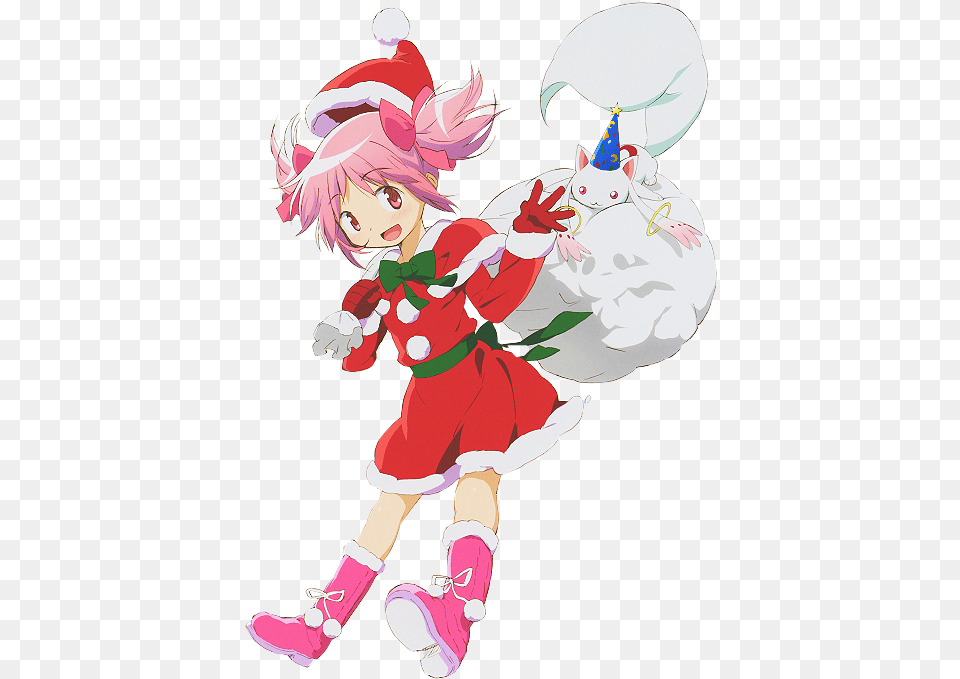 Ishileon Transparent Madoka And Kyuubey For Your Blog Madoka Magica Christmas, Book, Comics, Publication, Baby Free Png