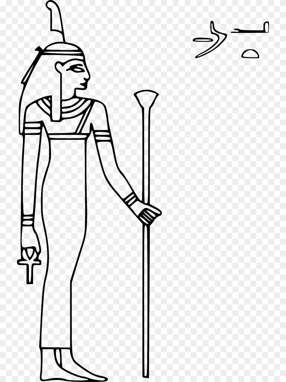 Isis Goddess Coloring Page, Person, Face, Head, Stick Png