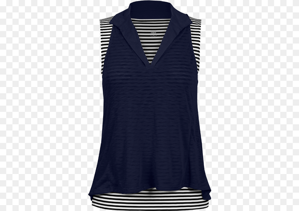 Isla Navyblack Amp White Sleeveless Blouse, Vest, Clothing, Long Sleeve, Sleeve Png