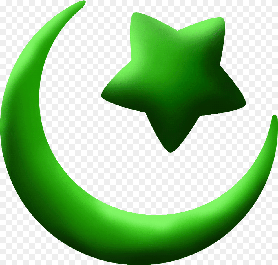 Islam Clipart Moon Stars Clip And, Green, Symbol, Star Symbol, Recycling Symbol Png Image