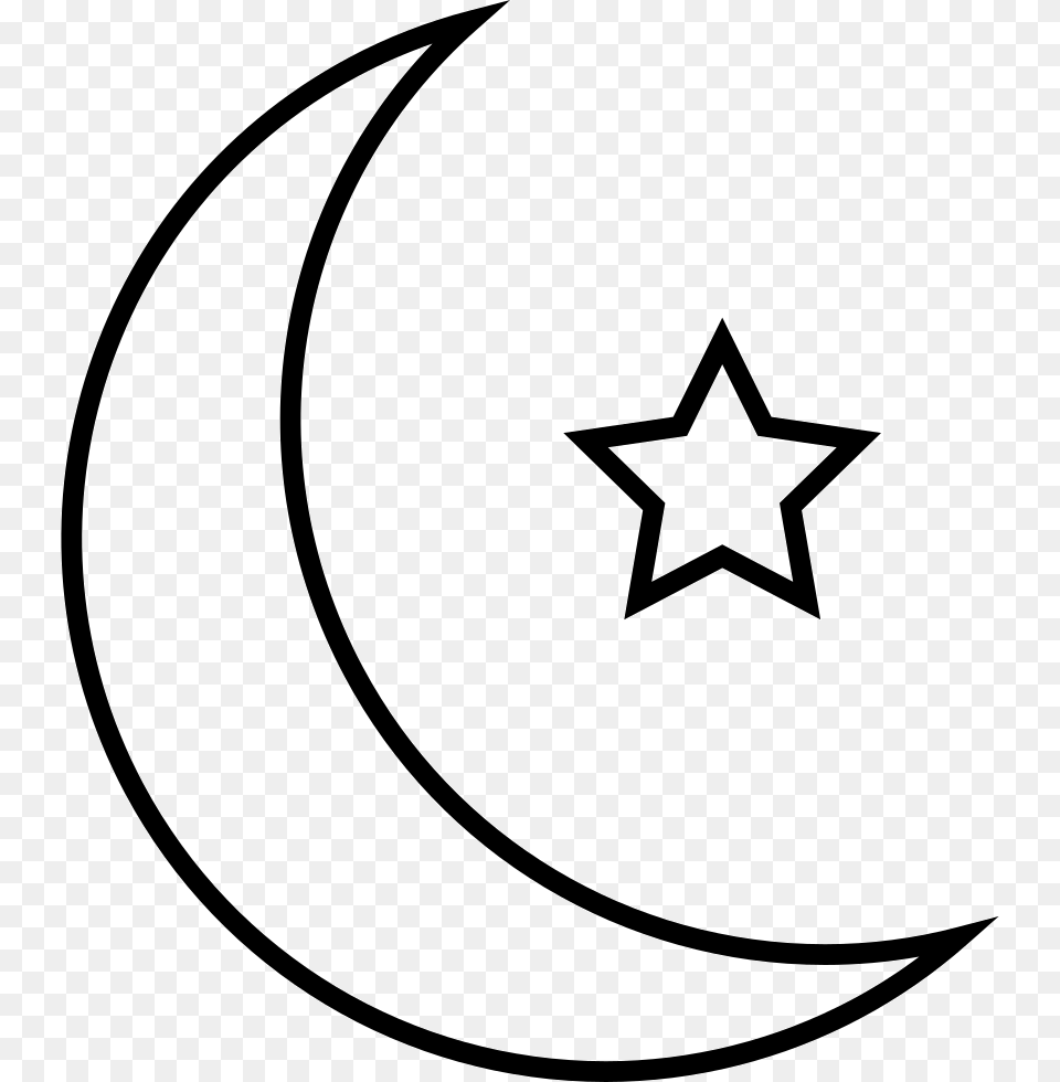 Islam Clipart Svg Crescent Moon And Star Svg, Star Symbol, Symbol, Nature, Night Png Image