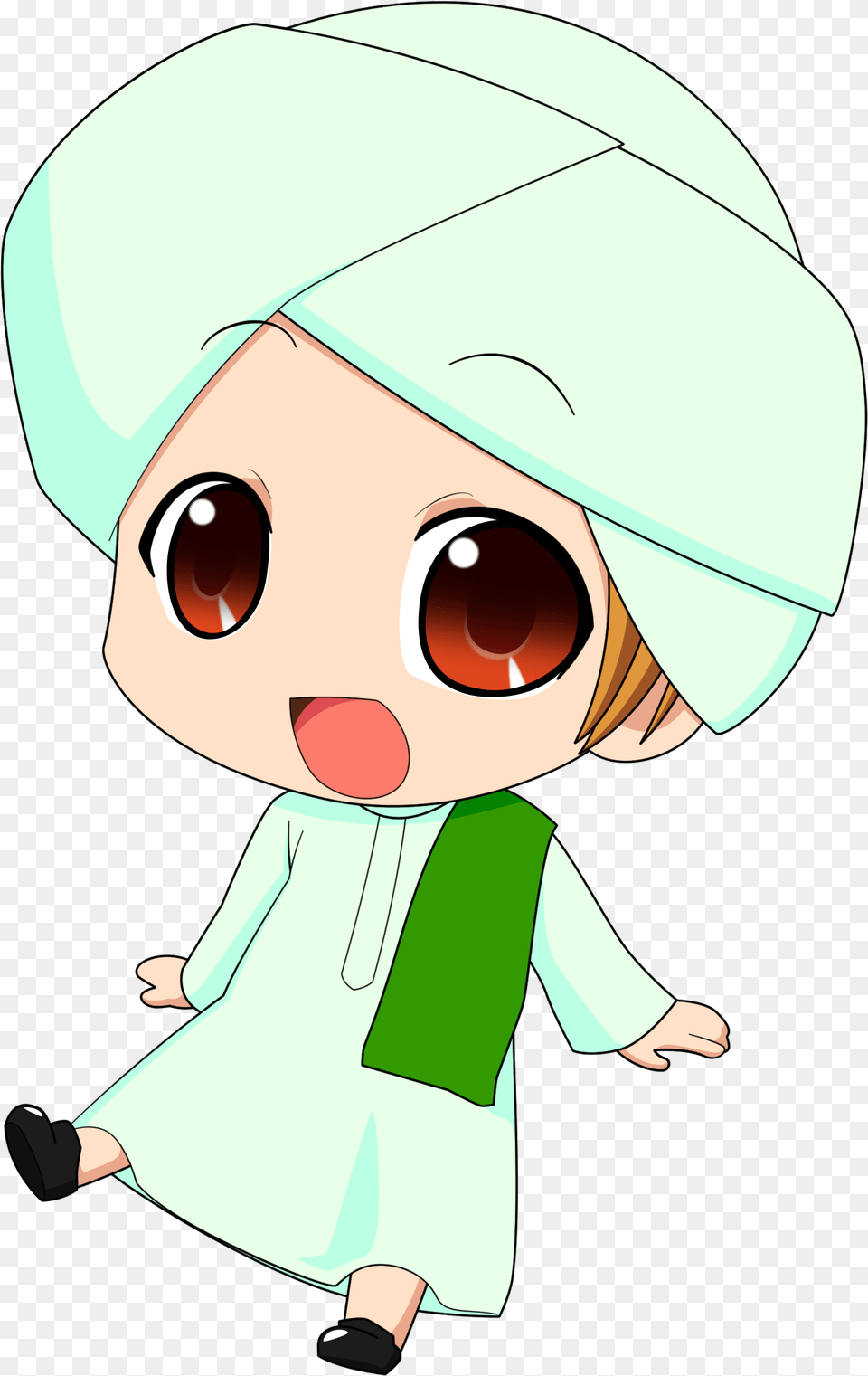 Islam Drawing Cute Anime Chibi Muslim, Baby, Person, Cartoon, Face Free Transparent Png