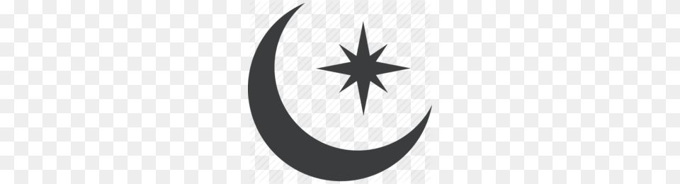 Islamic Moon And Star Clipart Symbols Of Islam Star, Symbol, Aircraft, Airplane, Transportation Png Image