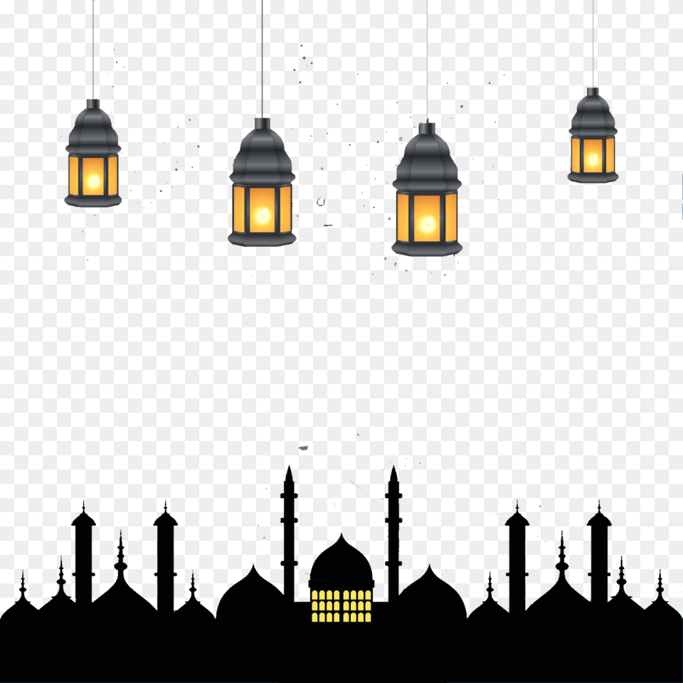 Islamic Ramadan Gilded Moon And Vector Vector Clipart, Lamp, Lighting, Lantern Free Png Download