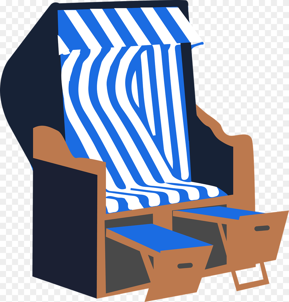 Island Beach Chair Summer Sea Holiday Strandkorb Clipart, Furniture Free Png