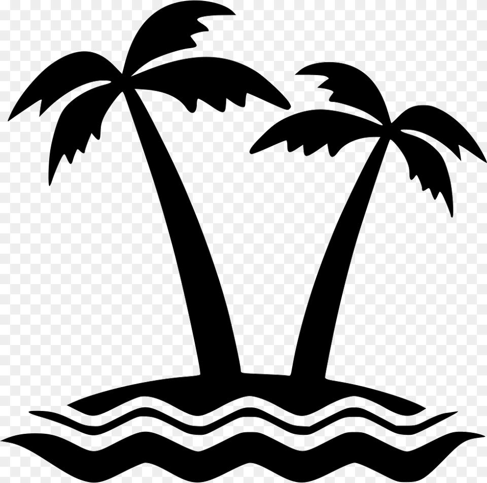 Island Icon Island Icon Transparent, Palm Tree, Plant, Stencil, Tree Png