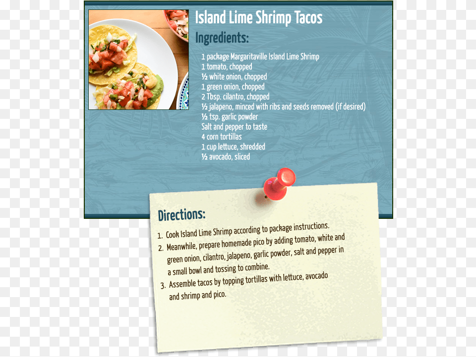 Island Lime Shrimp Tacos Does Stop And Shop Sell Margaritaville Jerk Shrimp, Advertisement, Poster, Plate, Text Free Png Download