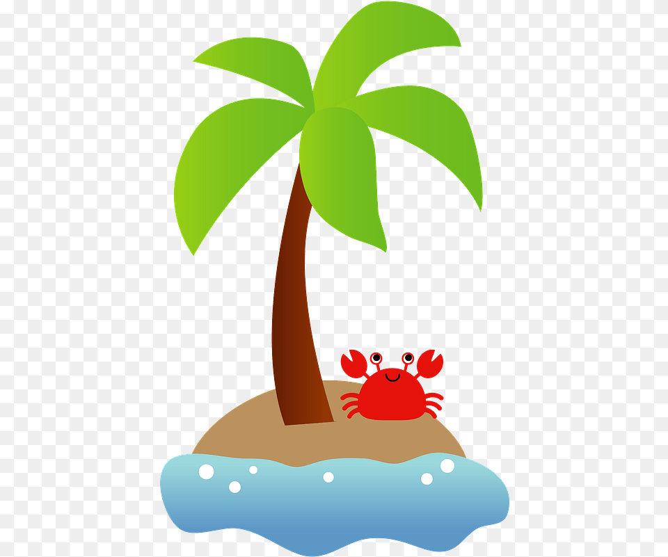 Island Palm Tree Crab Clipart Download Transparent Island Palm Tree Clipart, Plant, Leaf, Palm Tree, Snowman Free Png