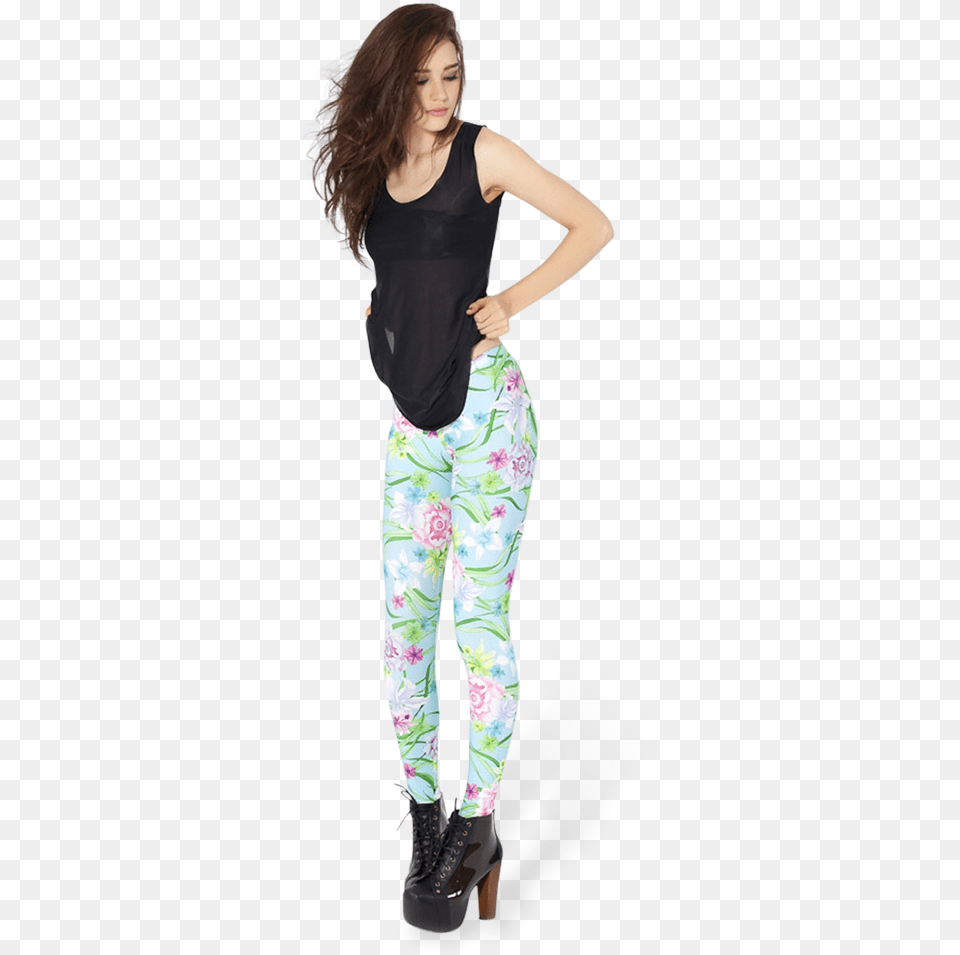 Island Retreat Leggings By Black Milk Clothing Leggings, Pants, Adult, Person, Woman Free Transparent Png