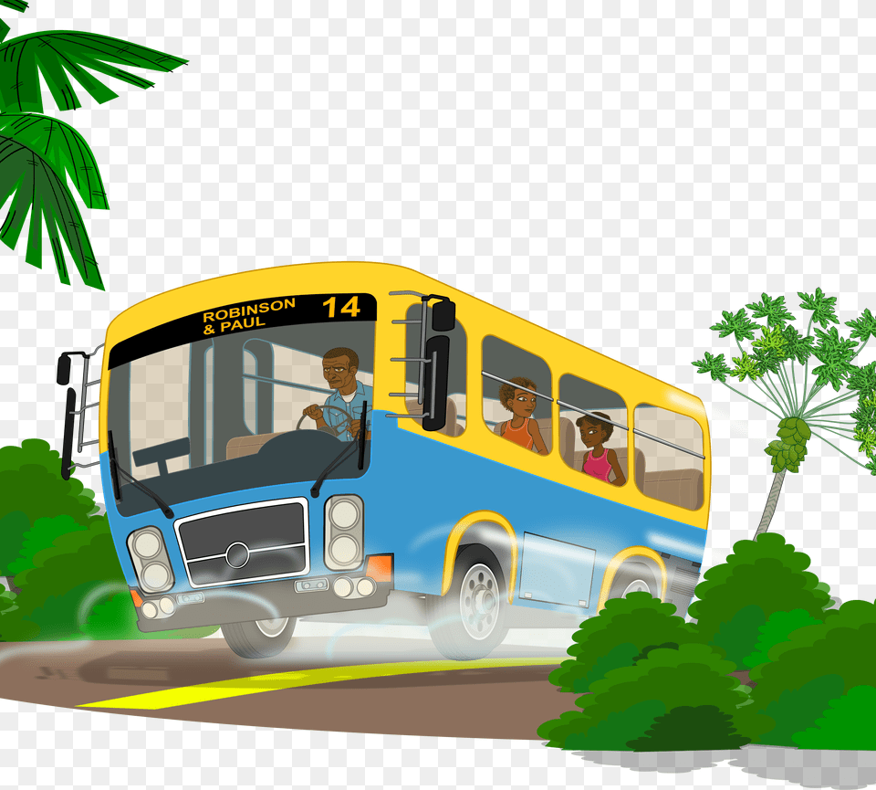 Island School Bus Svg Library Library Travel Bus Clip Art, Transportation, Vehicle, Person, Accessories Free Png Download