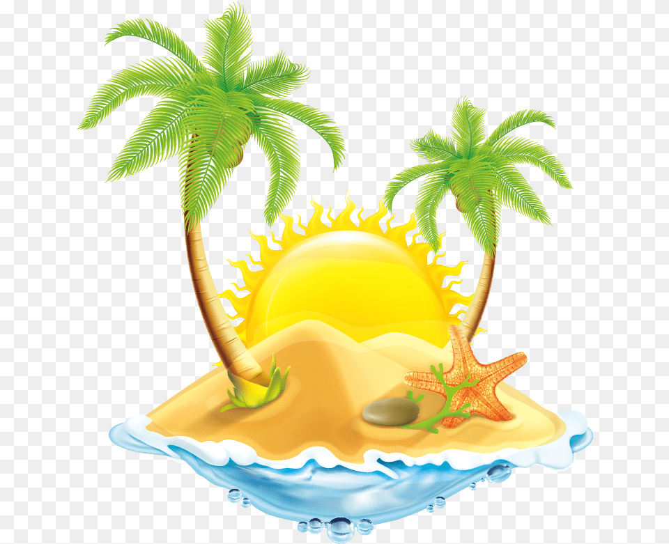 Island Vector Beach Coconut Tree Clipart, Summer, Birthday Cake, Cake, Cream Free Transparent Png