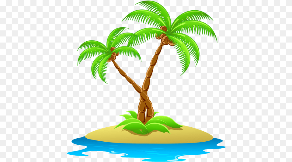 Island With Palm Trees Transparent Clipart Island Clipart, Palm Tree, Tree, Plant, Vegetation Free Png