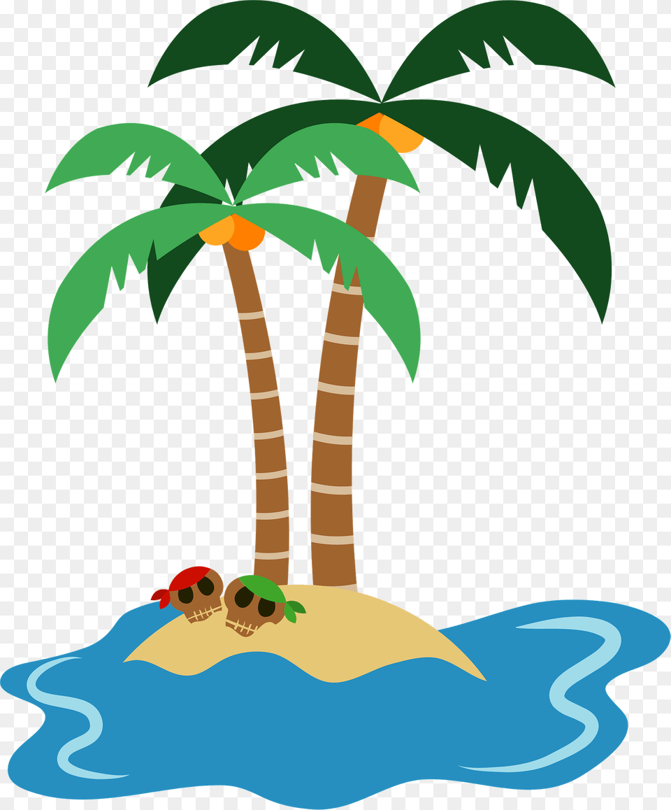 Island With Skulls Clipart, Summer, Tree, Plant, Palm Tree Free Png Download