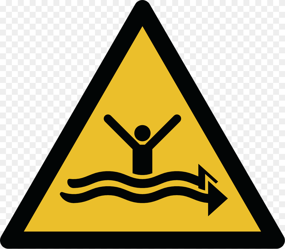 Iso 7010 W057 Warning Strong Currents Clipart, Sign, Symbol, Road Sign, Triangle Free Transparent Png