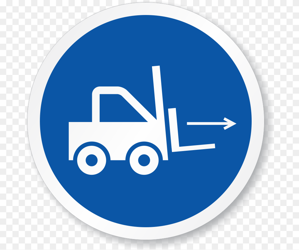 Iso Forklift Point Sign With Right Arrow Forklift Labels, Symbol, Disk Free Png Download