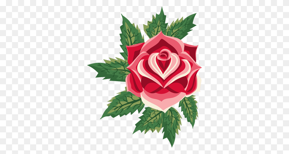 Isolated Vintage Rose Illustration, Flower, Leaf, Plant Free Transparent Png