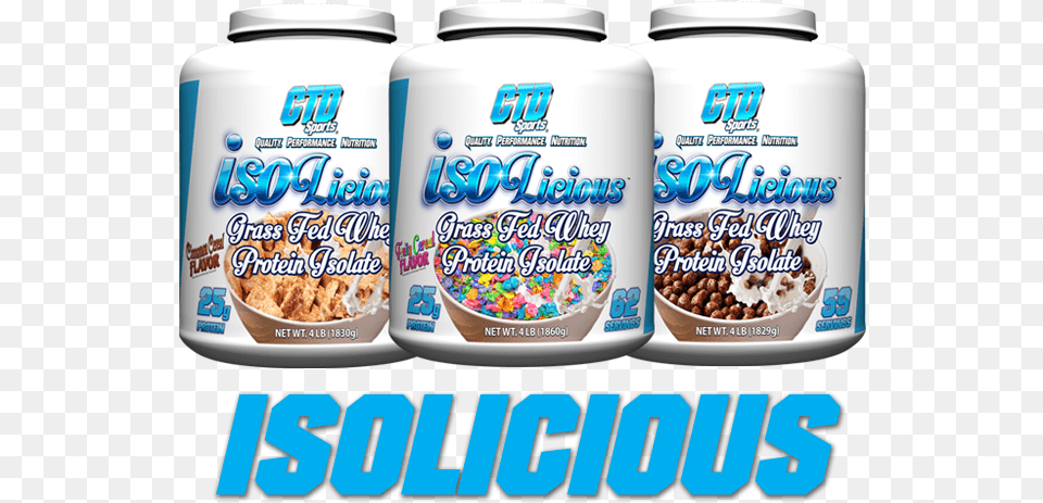 Isolicious Portein Powder Cereal Graphic Fruity Pebble Protein Shake, Can, Tin, Food, Ketchup Png Image