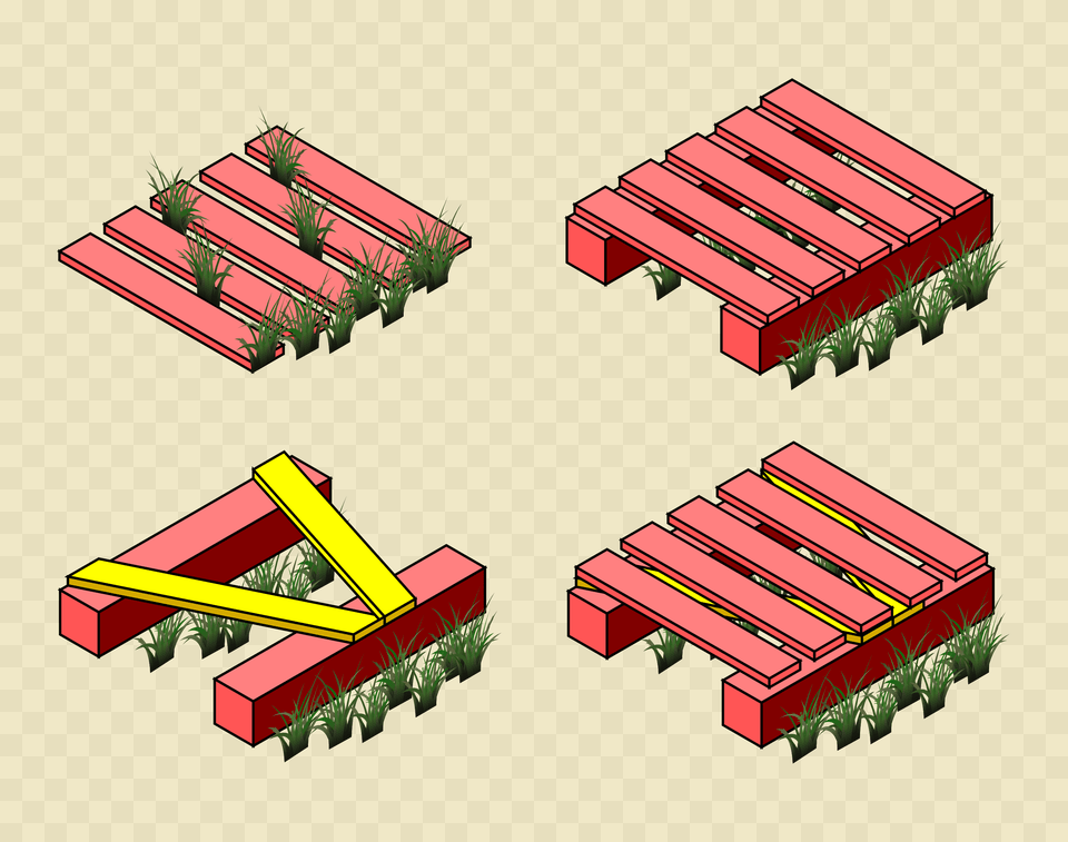 Isometric Boardwalk Underlay Example, Grass, Plant, Dynamite, Weapon Png Image