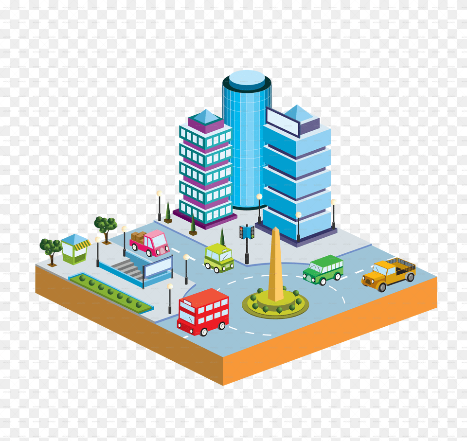 Isometric City Vector, Urban, Architecture, Building, Office Building Png Image