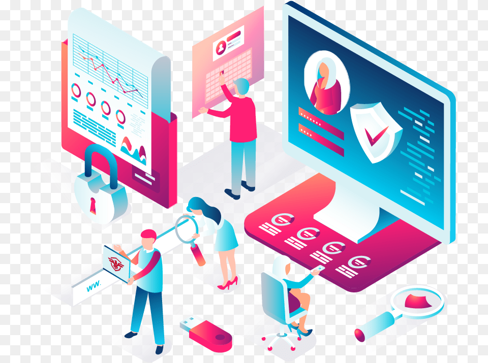 Isometric Data Protection, Advertisement, Poster, Person, Baby Png