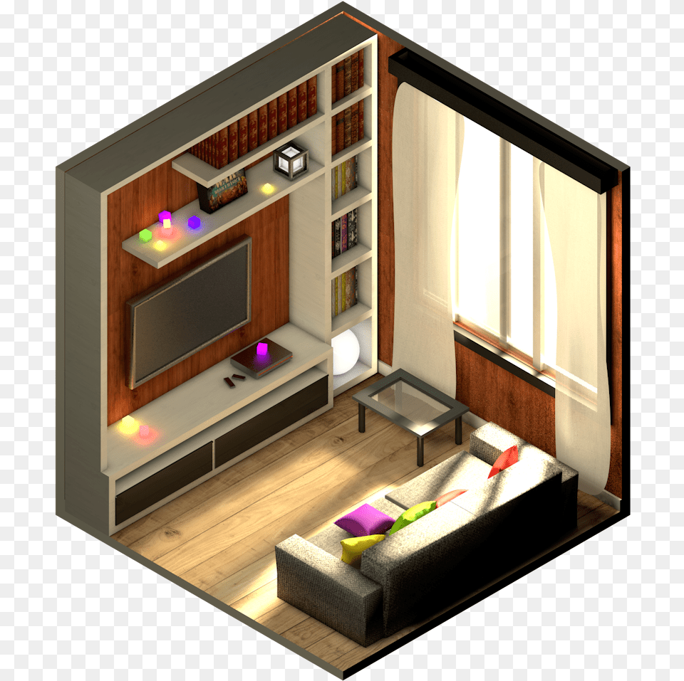 Isometric Environments On Behance Architecture, Interior Design, Indoors, Furniture, Entertainment Center Png Image
