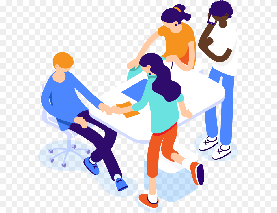 Isometric Illustration Of Team, Teen, Person, Boy, Male Free Png