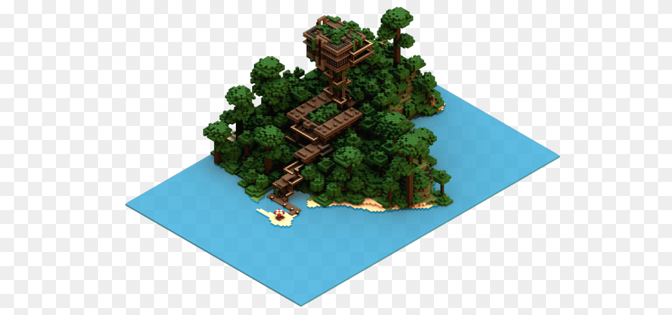 Isometric Minecraft Jungle House Minecraft Isometric Render, Water, Land, Nature, Outdoors Png Image