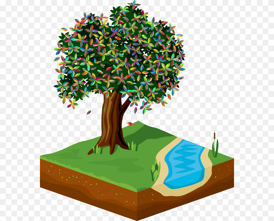 Isometric Serene Scene Vector Graphics, Plant, Tree, Potted Plant, Art Png