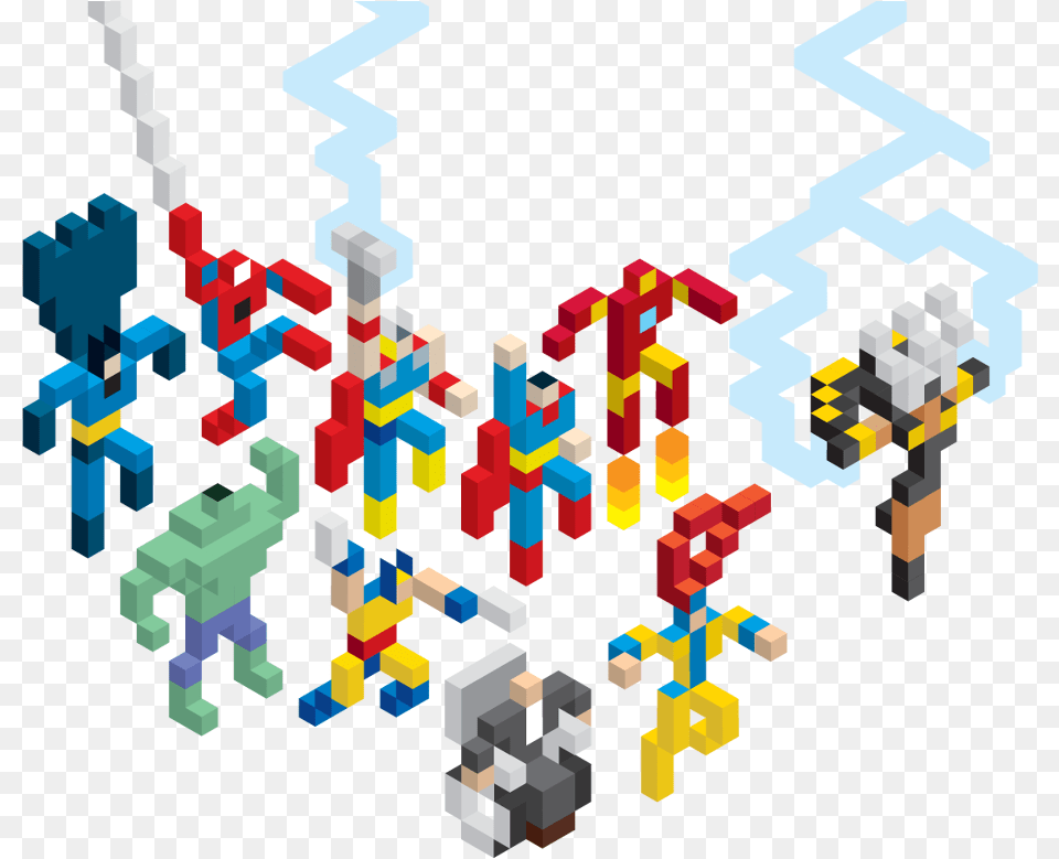 Isometric Superheroes, Art, Graphics, Person, Pattern Free Transparent Png