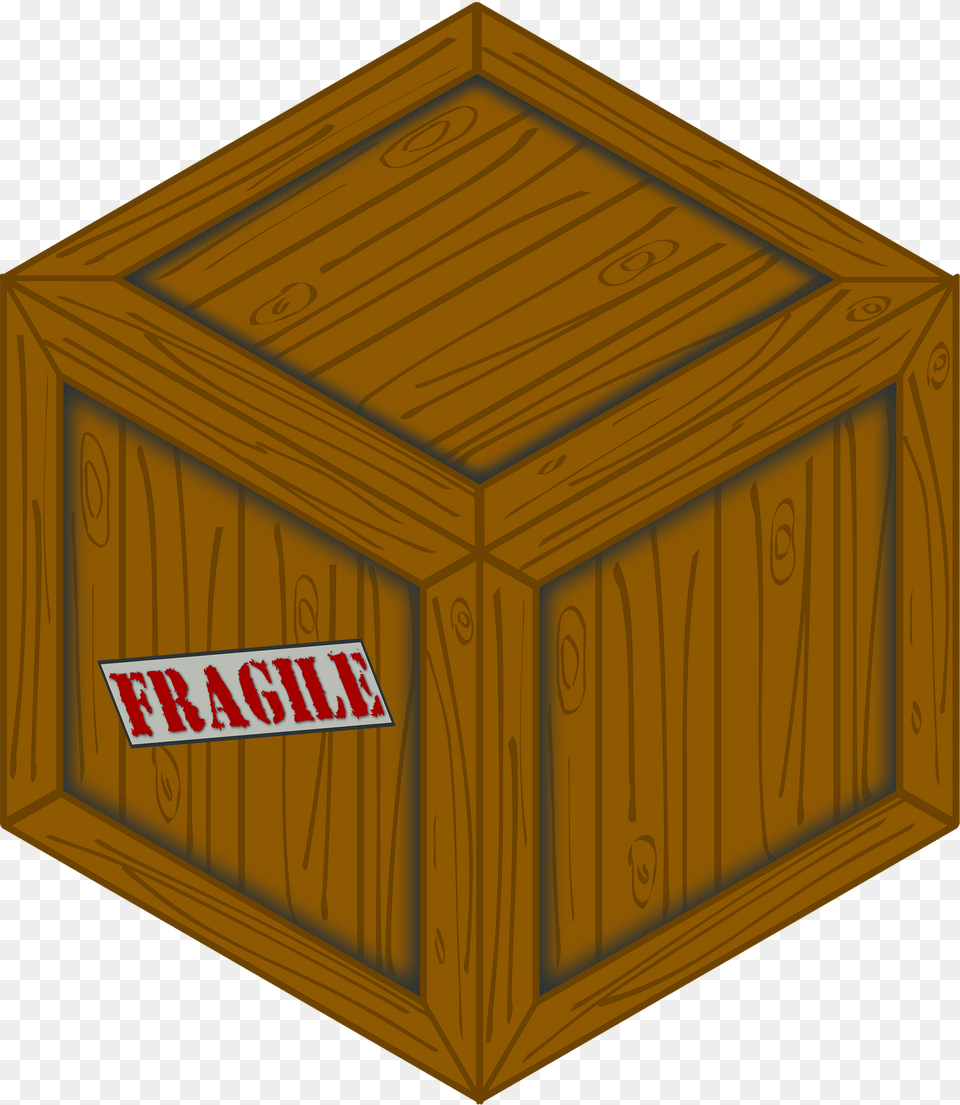 Isometric Wooden Crate With Fragile Clipart, Box Free Png