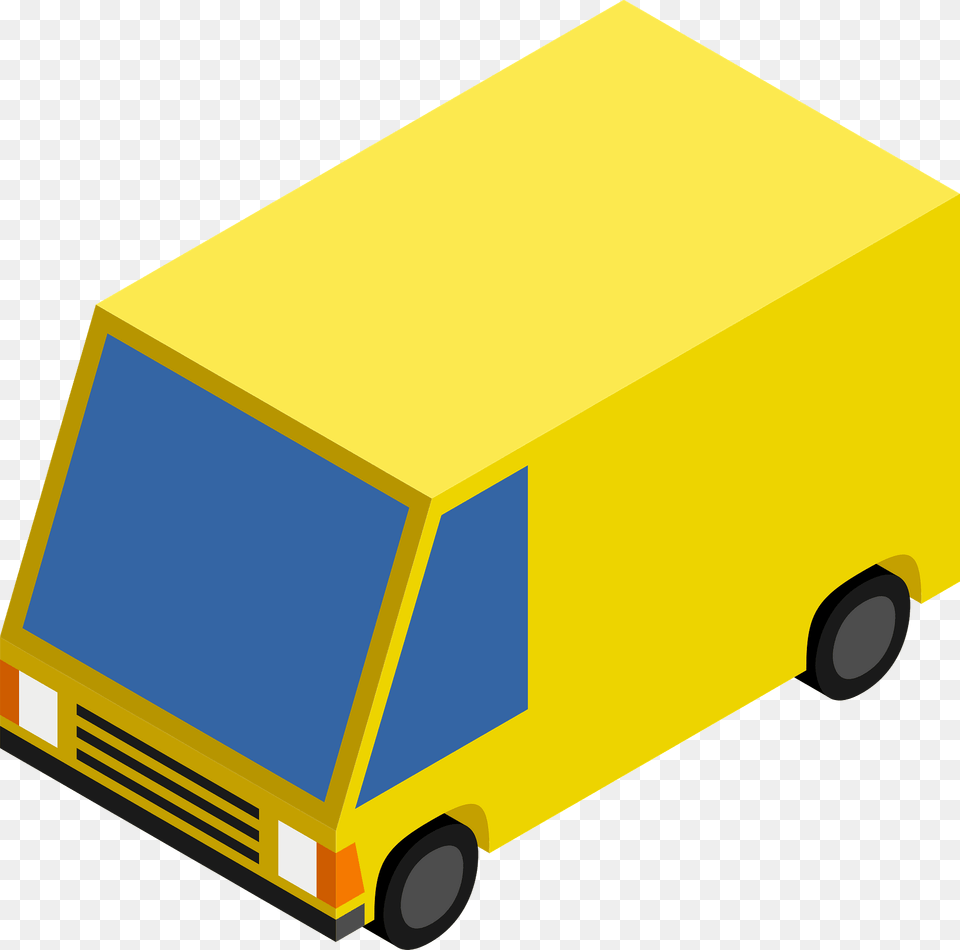 Isometric Yellow Van Clipart, Moving Van, Transportation, Vehicle, Bus Free Transparent Png