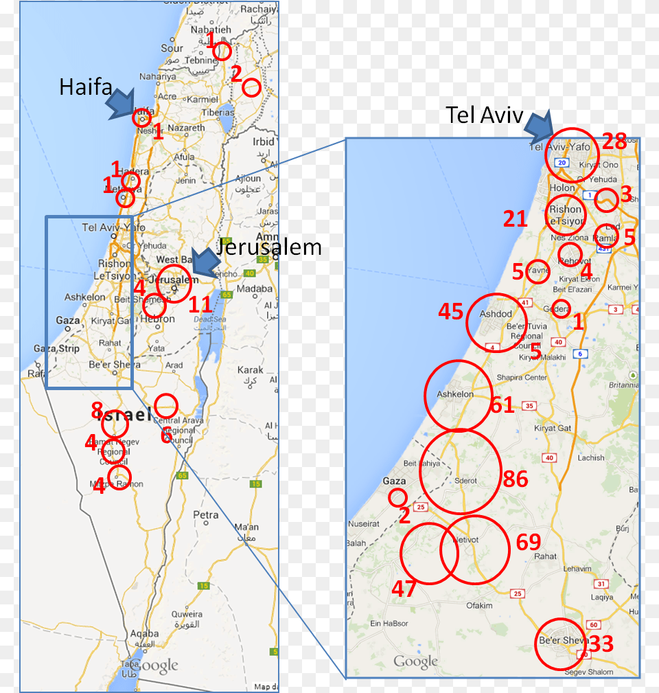 Israel Rocket Attack Map, Chart, Plot, Atlas, Diagram Png Image