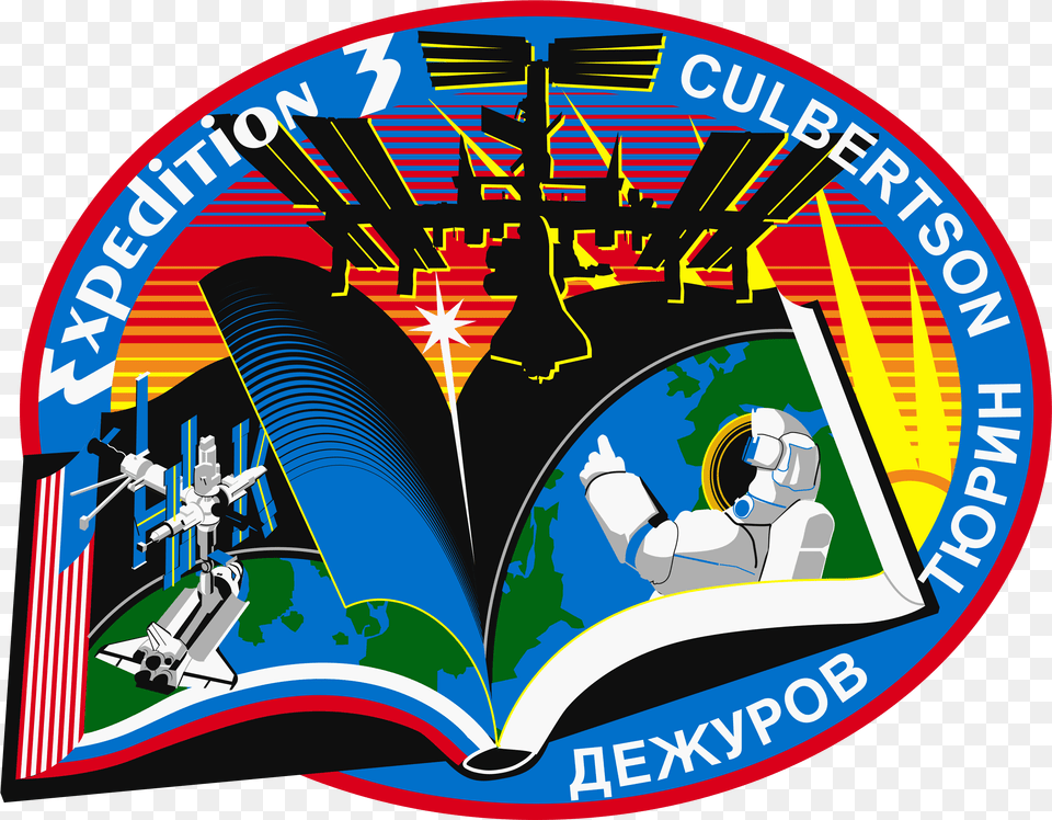Iss Expedition 3 Mission Patch Iss Mission Patch, Logo, Advertisement, Poster, Person Png