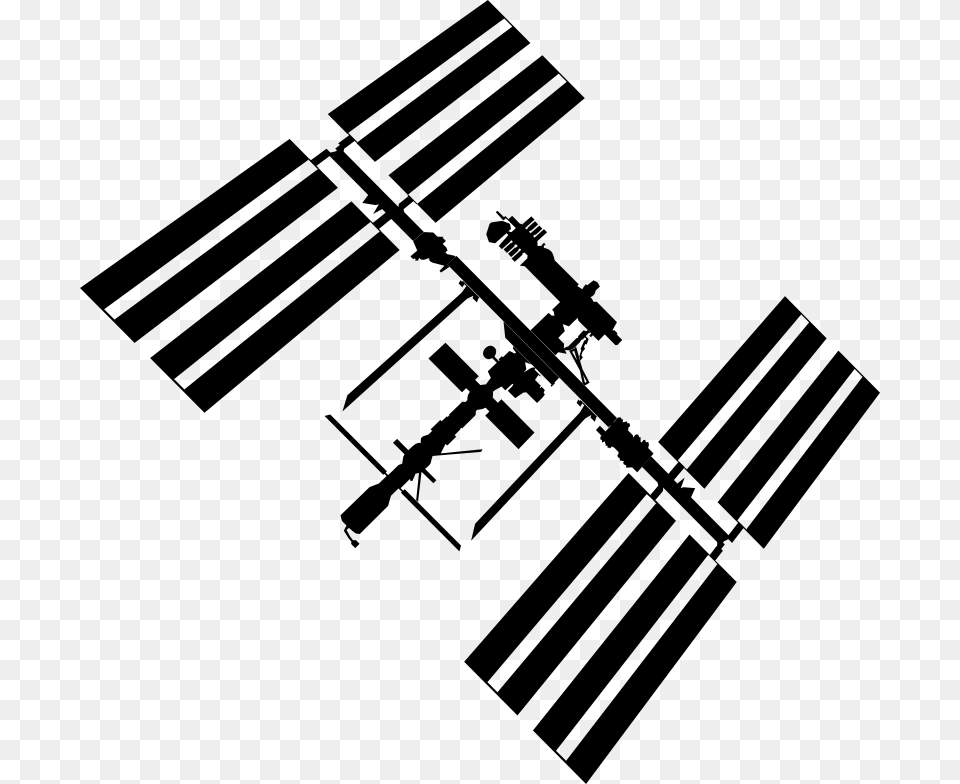 Iss Silhouette International Space Station Outline, Gray Png