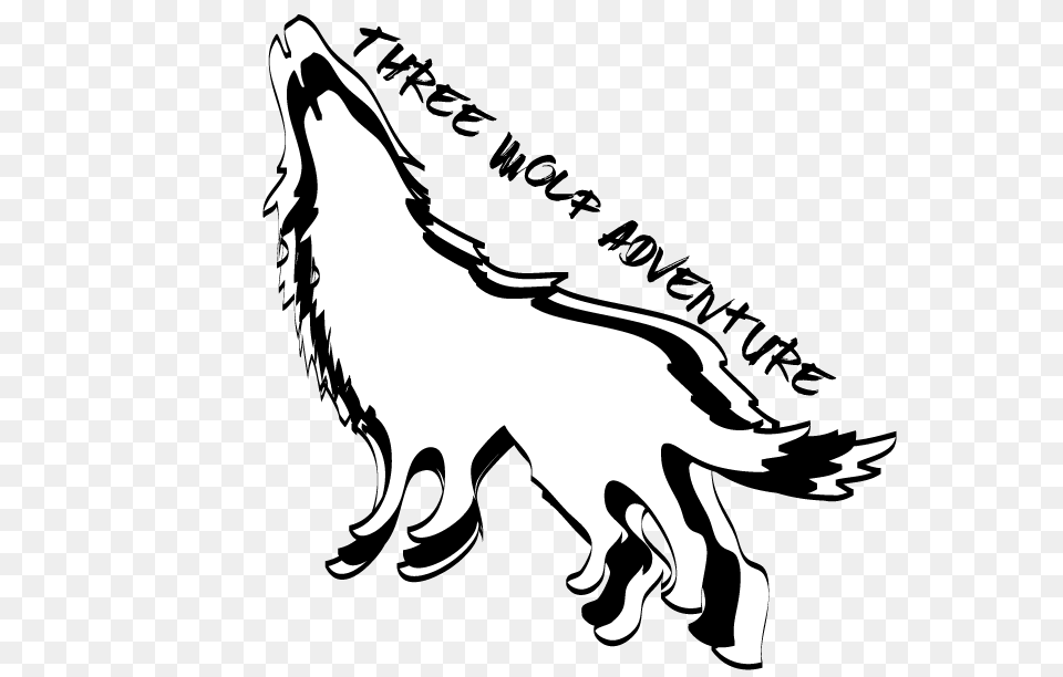 It Company Logo Design For Three Wolf Adventure, Stencil, Silhouette, Adult, Female Free Transparent Png