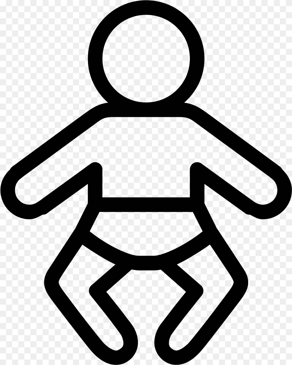 It Is A Icon Of A Baby Wearing A Diaper Baby White Icon, Gray Png Image