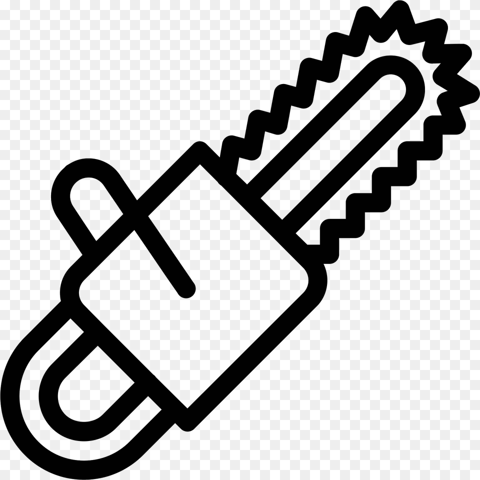 It Is A Simple Chainsaw Chainsaw Pictogram, Gray Png Image