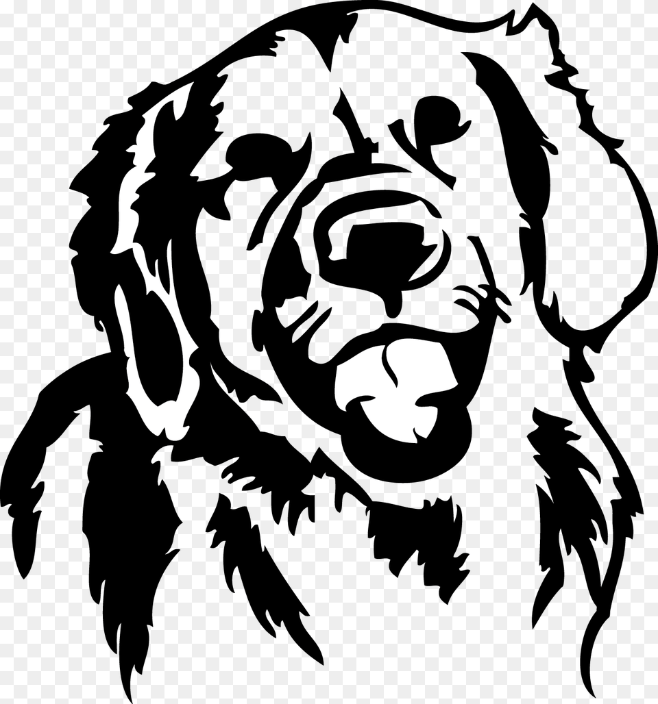 It Is As Plain As Black Amp White Golden Retriever Zwart Wit, Stencil, Baby, Person, Face Png Image