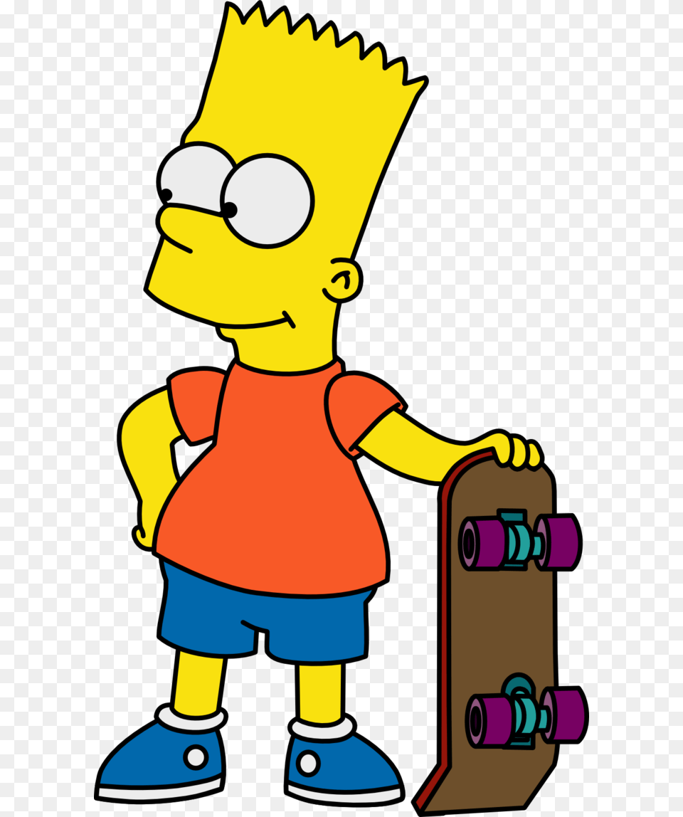 It Looks Like Bart Has His Skateboard Ready I Wonder Where Hell, Baby, Person, Cartoon, Face Free Png Download