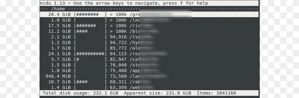 It Provides A Fast Way To View And Manage Directories Ncdu, Chart, Plot Png Image