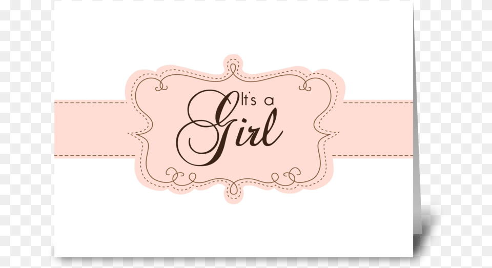 It S A Girl Birth Announcement Greeting Card Greeting Card Design, Text, Calligraphy, Handwriting Free Png