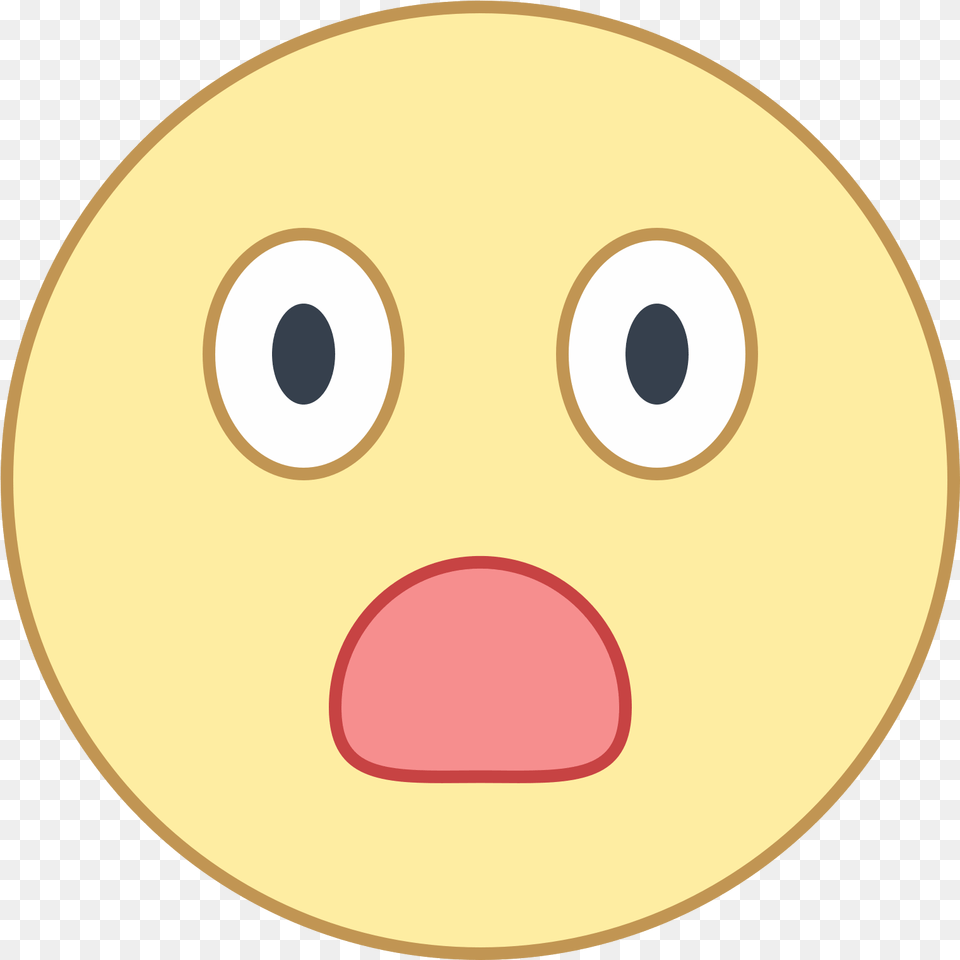 It S A Logo For A Surprised Person Circle, Disk, Food, Sweets Free Png