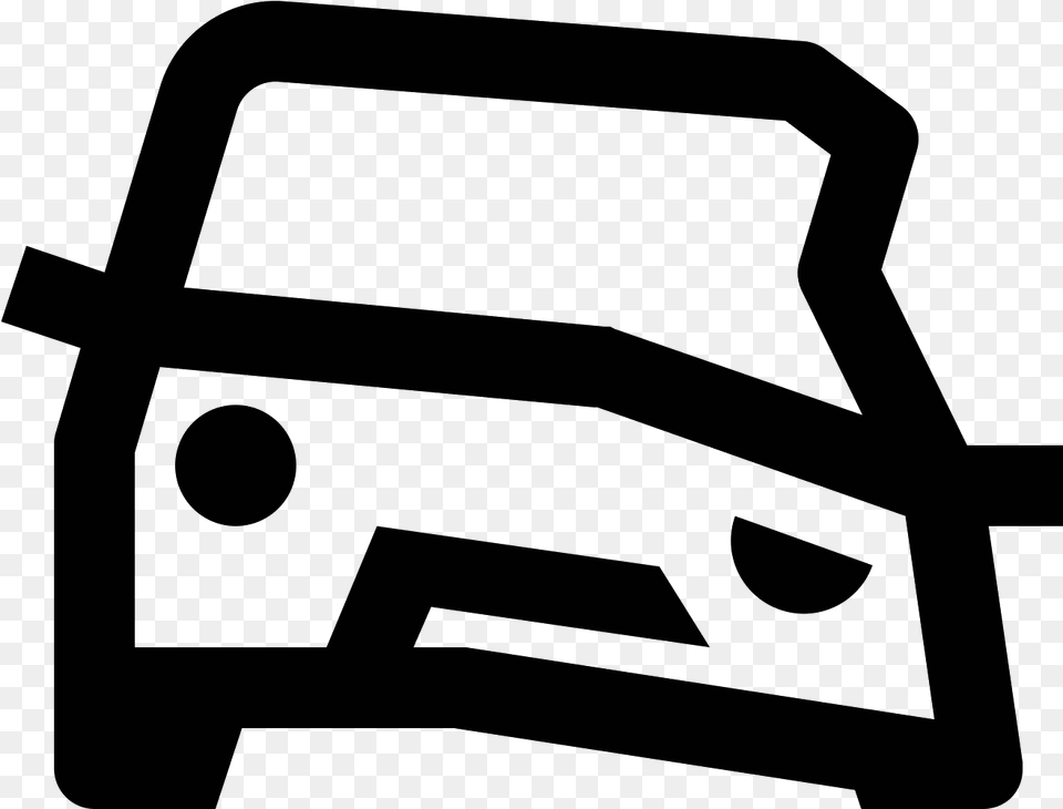 It S A Logo Of A Crashed Car Evident By One Side Of Icon, Gray Free Png
