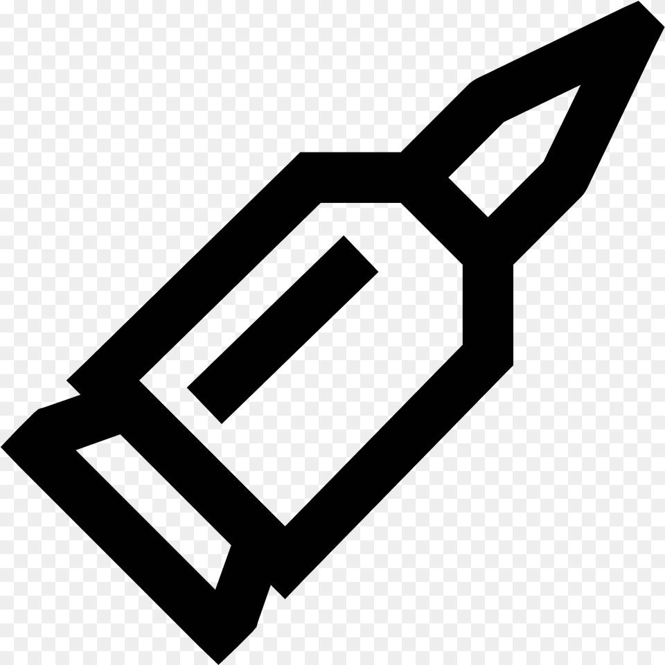 It S A Logo Of A Pointed Bullet Still In It S Casing Icon, Gray Png