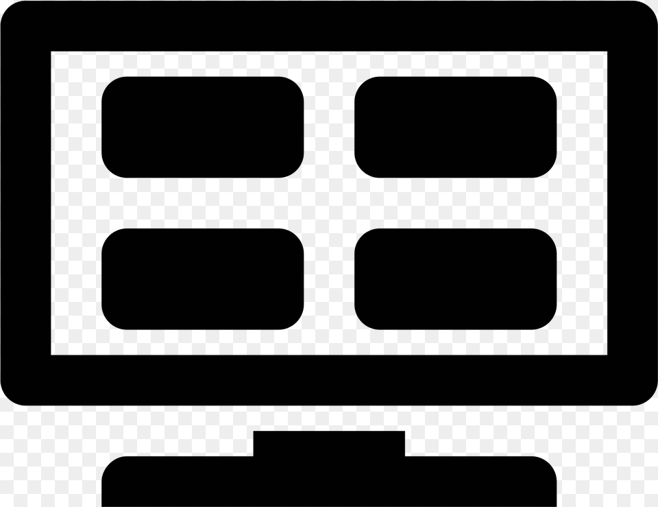It S A Tv Four Small Box S On One Big Square Tv Channels Free Icon, Gray Png Image