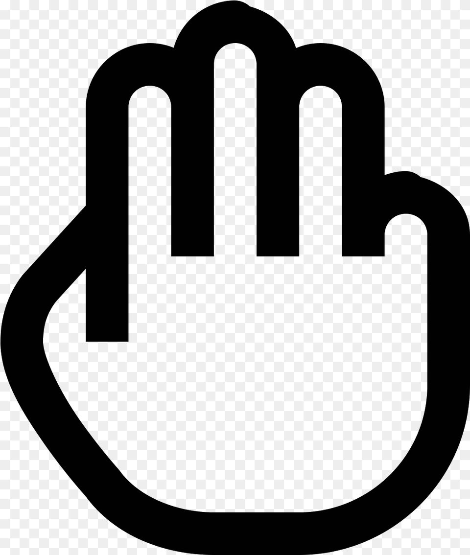 It S An Icon Of A Hand Holding Three Fingers Up Sign, Gray Png Image