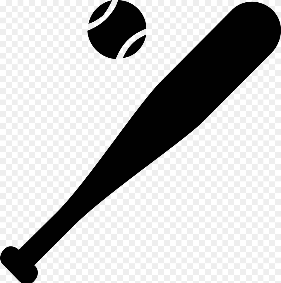 It S An Of A Baseball And Bat Black Bat Baseball Clipart, Gray Free Transparent Png