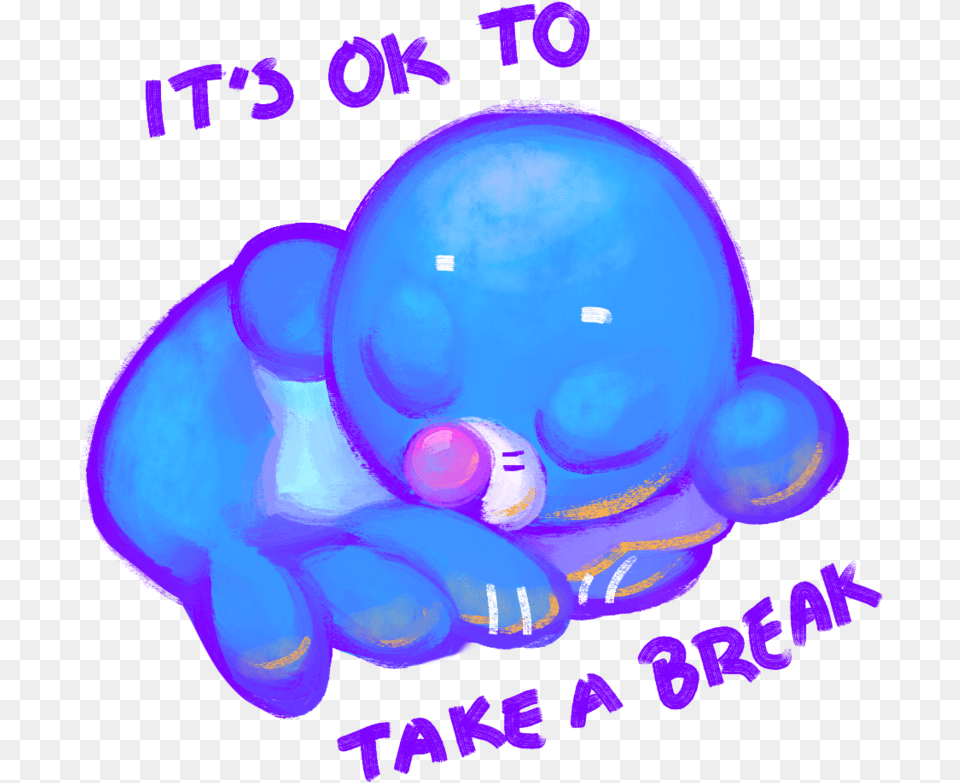 It S Ok To Take A Break By Pwahlala Octopus, Purple Free Transparent Png
