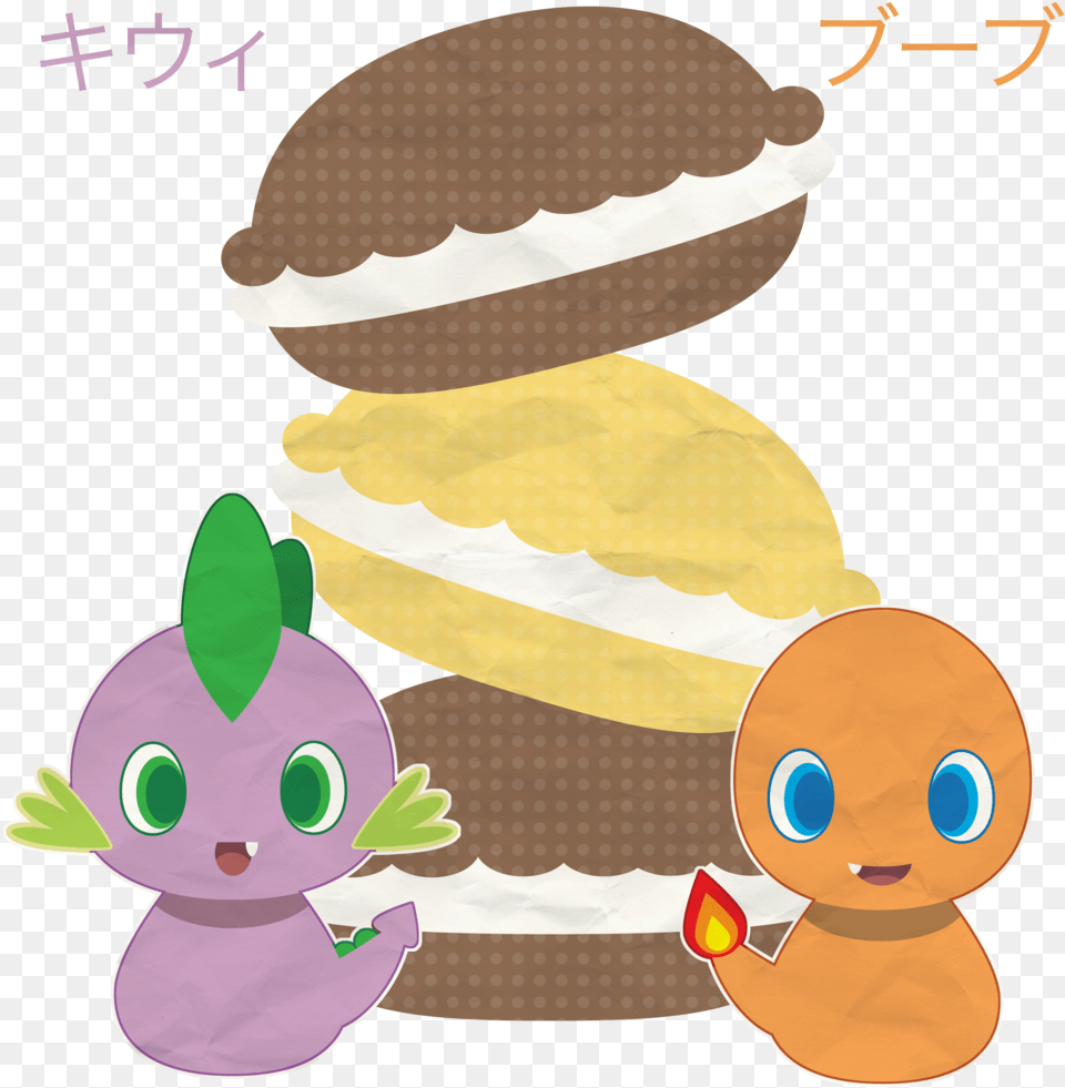 Itachi Roxas Charmander Crossover Japanese Macaron Cartoon, Cream, Dessert, Food, Ice Cream Free Png Download