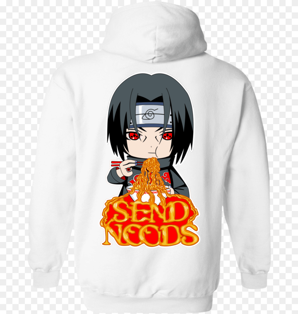 Itachi Send Noods Pullover Hoodie Back Print Only Hoodie, Sweatshirt, Clothing, Sweater, Knitwear Png Image